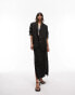 Topshop – Eleganter Oversize-Blazer in Schwarz mit verdrehtem Ärmel