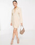 Femme Luxe corset blazer dress in beige