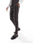 ASOS DESIGN super skinny suit trouser in navy with tartan check