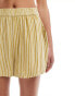 Noisy May linen mix short co-ord in yellow stripe