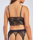 Plus Size 3 Piece Bralette, Garter Skirt and Panty Lingerie Set