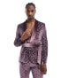 ASOS DESIGN slim diamond sequin suit jacket in lilac