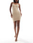 Vero Moda seamless bodycon shaping dress in beige