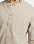 ASOS DESIGN brushed oxford shirt in vintage khaki