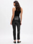 High Rise Vegan Leather Vintage Slim Pants