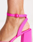 Stradivarius platform heeled sandal in pop pink