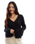 Vero Moda open knit cardigan in black