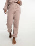 ASOS DESIGN lounge microfleece sweat & jogger set in mink