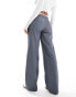 Stradivarius tailored trouser with lace waistband detail in grey