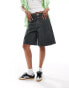 Basic Pleasure Mode brody pleated denim jorts in charcoal