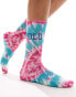 Polo Ralph Lauren tie dye sport sock with logo in pink blue