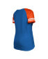 Women's Royal Denver Broncos Throwback Raglan Lace-Up T-shirt