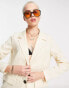 Noisy May Petite oversized blazer in cream