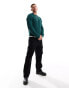 Ben Sherman cable crew neck jumper in green