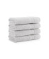 Aegean Eco-Friendly Recycled Turkish Hand Towels (4 Pack), 18x30, 600 GSM, Solid Color with Weft Woven Stripe Dobby, 50% Recycled, 50% Long-Staple Ring Spun Cotton Blend, Low-Twist, Plush, Ultra Soft