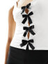 Fashionkilla white bow detail vest top in white