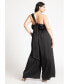 Plus Size Tie Detail Satin Jumpsuit