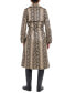 Women's Faux-Leather Snakeskin-Print Trench Coat