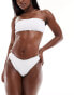 South Beach frilly crinkle high leg bikini bottom in white