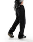 Calvin Klein modern twill relaxed wide leg trousers in black