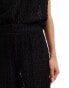 Vero Moda pull on sheer textured trouser co-ord in black