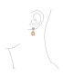 Fashion Pink CZ Cubic Zirconia Halo Pear Shaped Teardrop Dangle Earrings For Women Prom Rose Gold Plated Brass