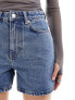 Weekday Eya high waisted denim shorts in 90's blue