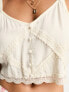 Miss Selfridge lace insert cami top in cream