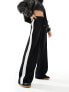 River Island Petite jogger with stripe side in black