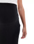 Mamalicious Maternity ribbed jersey over the bump maxi skirt in black