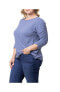 Women's Plus Size Reverie Boat Neck Ruched Sleeve Top