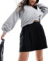 Object pleated mini skirt in black