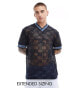 ASOS DESIGN relaxed t-shirt in navy patterned mesh