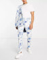 ASOS DESIGN skinny suit trousers in white and blue print