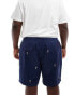 Polo Ralph Lauren Big &Tall Prepsters all over retro sports logo twill chino shorts classic fit in navy