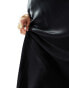 & Other Stories satin slip midi skirt in black