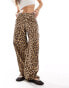 Bershka carpenter trousers in leopard print