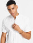 ASOS DESIGN Premium slim sateen shirt with mandarin collar in white