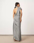 ASOS EDITION sleeveless draped slouchy halter midi dress in grey