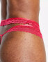 Wolf & Whistle lace strap detail thong in hot pink