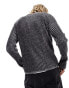 Reclaimed Vintage plated rib knitted jumper in charcoal