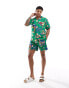 Polo Ralph Lauren Traveler surf bear print swim shorts in mid green co-ord