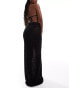 4th & Reckless bari open knit maxi beach skirt in black