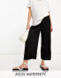 ASOS DESIGN Maternity plisse culottes trousers in black