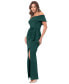 Women's Off-The-Shoulder Ruched Side-Slit Gown