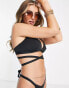 Wolf & Whistle Fuller Bust Exclusive triangle straping bikini top in black