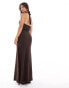 Miss Selfridge textured maxi dress in chocolate