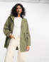 ASOS DESIGN lightweight washed parka in khaki