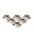 12 Piece 2oz Espresso Cup and Saucer Set, Service for 6