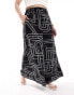 Yours wide leg culottes in mono abstract